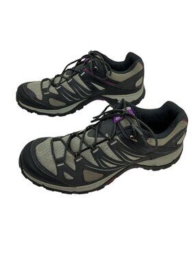 Salomon Ellipse GTX Gore-Tex Low-Top Trail Hiking Shoes Womens 10 Gray & Purple